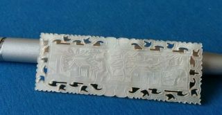 6 Antique Mother of Pearl Chinese Gaming Counters with Scenes & Birds/Animals. 6