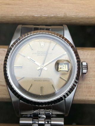 Vintage Rare Rolex Oyster Perpetual DateJust White Gold Bazel Reference 1601 3
