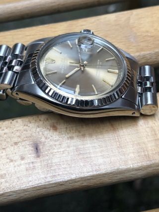 Vintage Rare Rolex Oyster Perpetual DateJust White Gold Bazel Reference 1601 9