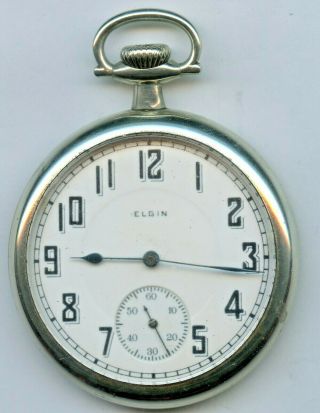 1922 Elgin 17 Jewel Open Face Pocket Watch Size 16s 24368480