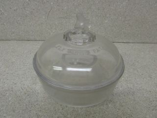 Antique Vintage Two Piece Clear Glass Fly Trap " Fly Trap.  Pat.  "