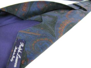 RALPH LAUREN Purple Label Tie ANCIENT MADDER Satin Silk Paisley Seven 7 Fold Tie 2