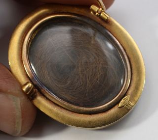 Antique 19thc Tiffany & Co 18k Enamel Gold & Stone Cameo Brooch Locket,  NR 7