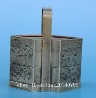Old Chinese copper hand - carved sector Small hamper b02 4
