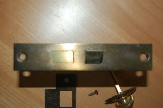 Vintage E - Z Mortise Brass Door Lock w/ Strike Plate 2