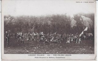 1914 Ww 1 Military Postcard Polish Legion Field Hospital In Zielona Carpathians