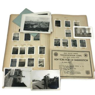 Antique Us Military Ww2 Photograph Album 1944 Veterans Tour France Italy Germany