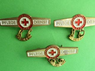 3 Small German Red Cross (ddr - Gdr) East - Germany Medal Of Merit - Order