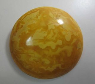 Antique 2 1/4 - Inch Diameter Egg Yolk Baltic Amber Brooch / Pin 20.  8 Grams 5