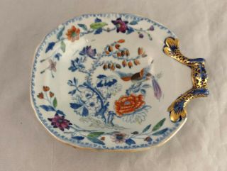 Davenport Stone China Flying Bird W/tree Bon - Bon Sweetmeat Dish Circa 1819 - 1864