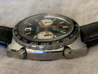 Vintage Heuer Autavia Viceroy 1163V Black 42mm Chronograph Stainless Steel Watch 4