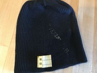 Ww2 U.  S.  Navy Blue Wool Watch Cap - Named With Tags