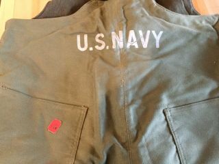 Ww2 U.  S.  Navy Lined Deck Bib Overalls With Tags Unissued - Usn Uniform