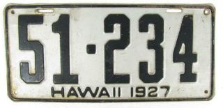Hawaii Antique License Plate 1927