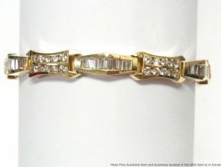 5ctw Fine White F - H Color Diamond Heavy 14k Gold Bracelet 32.  9g Statement 6.  75in