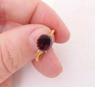 18ct Gold Flat Cut Garnet Ring,  Georgian 18th Century Rare 18k 750