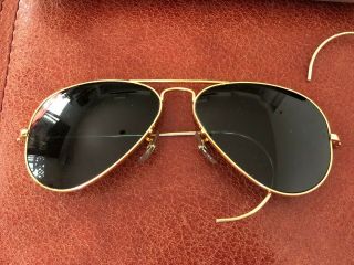 Vintage 58mm Ray - Ban Bausch Lomb B&l Aviator Pilot Sunglasses Gold Frame