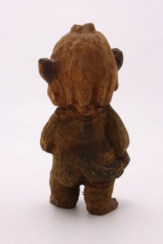 Antique Vtg Carved Wooden Troll Figure Home Decor 3