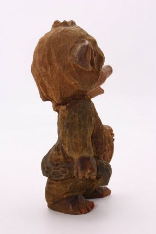 Antique Vtg Carved Wooden Troll Figure Home Decor 4