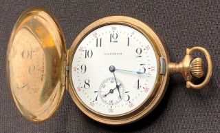 Vintage 1800s Waltham Pocket Watch Gold Filled Case - Non Winding
