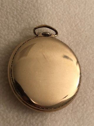 Bulova pocket watch unadjusted 17 Jewels,  Swiss,  10K rolled gold plate 2