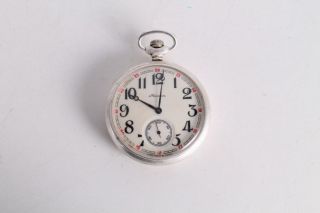 Vintage Old Soviet Russian Molnija Molnia Frigate Silver Plated Pocket Watch.