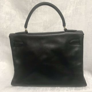 Authentic 1976 Vintage Hermes Kelly Retourne 32 Black Box Calf Satchel Bag Purse 11