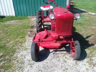 vintage antique 1950 farmall cub tractor @ belly mower 12