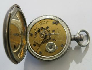 Antique Hampden Watch Co.  1880 ' s Full Hunter Heavy Silver Men ' s Pocket Watch 5