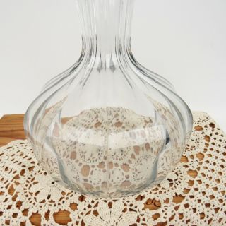 Antique Crystal Hand Blown Water Carafe Ribbed Scallop Panel Design Pontil 2