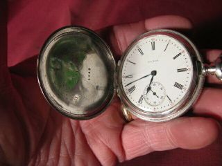 Antique 16s 15j Elgin Natl.  Watch Co Pocket Watch W Sterling Silver Hunting Case