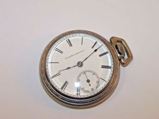 1890 Elgin 18s 7 Jewel Grade 96 Lever Set Open Face Pocket Watch