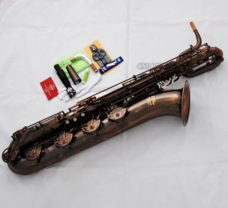 Professional Red Antique Baritone Saxophone Taishan Bari Sax Engraved Bell