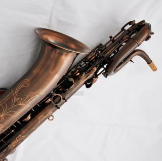 Professional Red Antique Baritone saxophone TaiShan Bari Sax Engraved bell 8