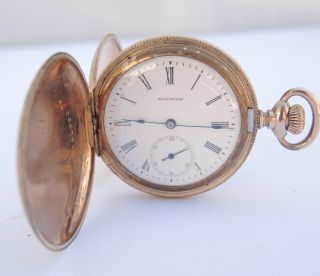 1890s Waltham 15 Jewel 6 Size Hunter Case Gf Pocket Watch