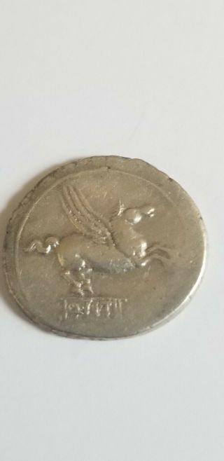 Titius Roman Republic Coin 90 Bc Denarius Ancient Empire Pegasus Bacchus Liber