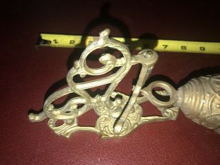 VINTAGE SOLID BRASS HANGING DOOR BELL WALL MOUNT ARROW CHURCH ORNATE DONKEY SHOP 3