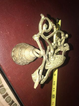 VINTAGE SOLID BRASS HANGING DOOR BELL WALL MOUNT ARROW CHURCH ORNATE DONKEY SHOP 7