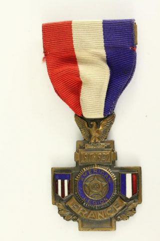Vintage Us Military American Legion France 1917 - 1927 National Convention Medal