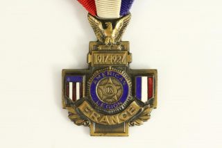 Vintage US Military American Legion FRANCE 1917 - 1927 National Convention MEDAL 3