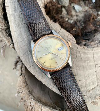 1971 Vintage Rolex Datejust 1601 Rose Gold Watch