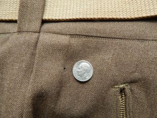 VINTAGE RARE WWII WW2 US ARMY DRESS WOOL UNIFORM PANTS BELT OFFICER BUCKLE 34/31 7