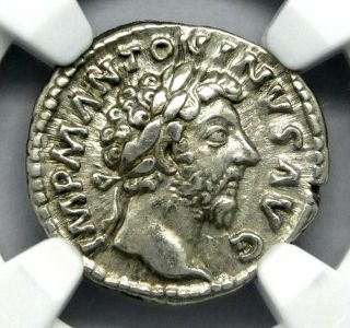 Ngc Xf 3/5 - 4/5 Marcus Aurelius.  Magnificent Silver Ancient Roman Coin