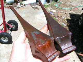TWO Old solid cast iron Steeple finials Architectural Rust finish 2