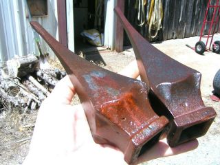 TWO Old solid cast iron Steeple finials Architectural Rust finish 5