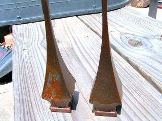TWO Old solid cast iron Steeple finials Architectural Rust finish 7