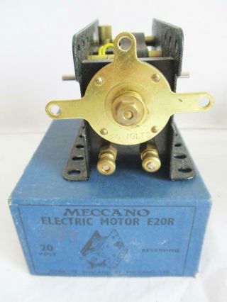 VINTAGE MECCANO ELECTRIC MOTOR E20R BOXED NEAR 2