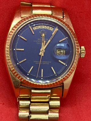 Vintage 1970’s Men’s Rolex 18k Gold President And Tag NR 2