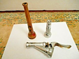 Vintage Water Hose Nozzle Brass,  Lever Sprayer And Chorme Plated Brass Italian