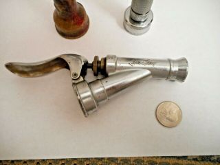 Vintage Water Hose Nozzle Brass,  Lever Sprayer and Chorme plated brass Italian 3